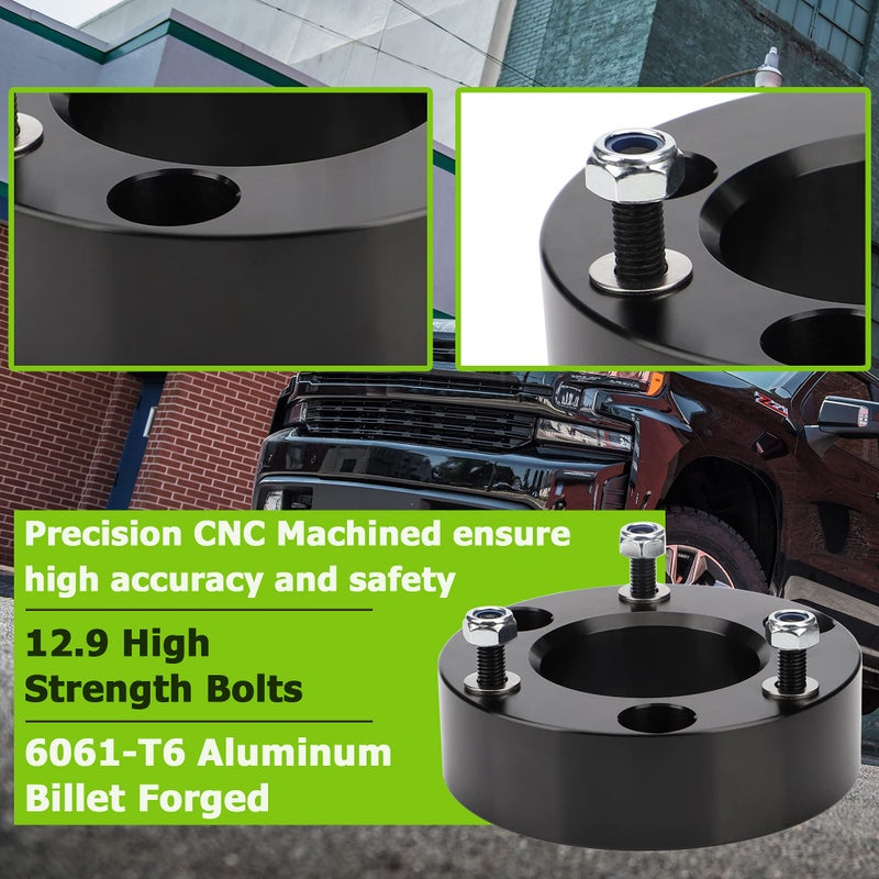 PROEZE 2.5"" Leveling Lift Kits for 2007-2024 Silverado 1500/2007-2024 Sierra 1500, 2.5 inch Forged Front Strut Spacers Leveling Kits - Image 5